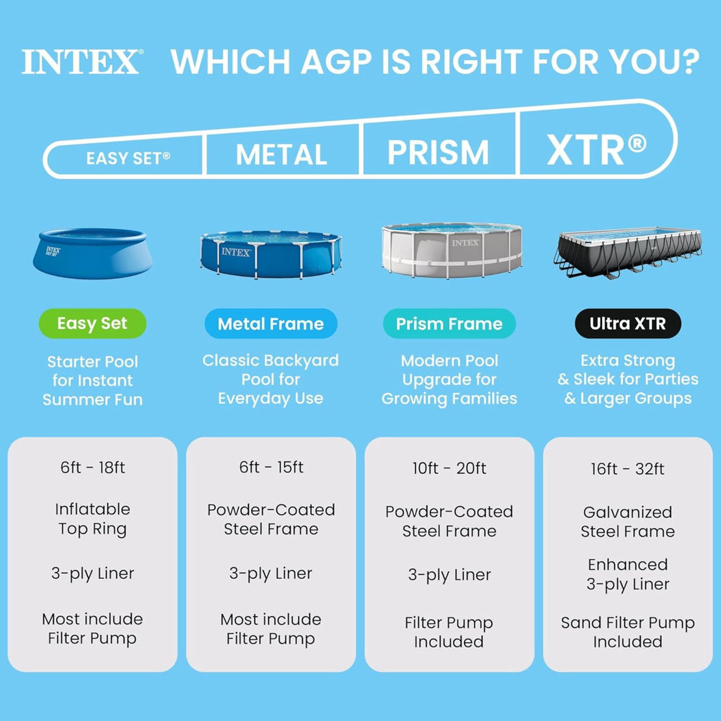 INTEX Metal Frame 10ft x 30in Above Ground Swimming Pool Set w/ Filter Pump